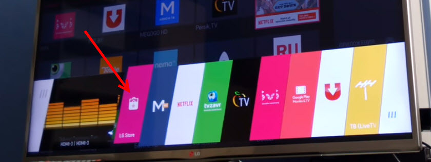 Загрузка приложения YouTube из LG Store на телевизор

